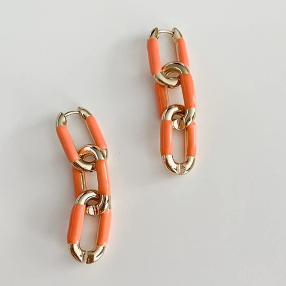 J. CREW || Enamel Link Statement Earrings.